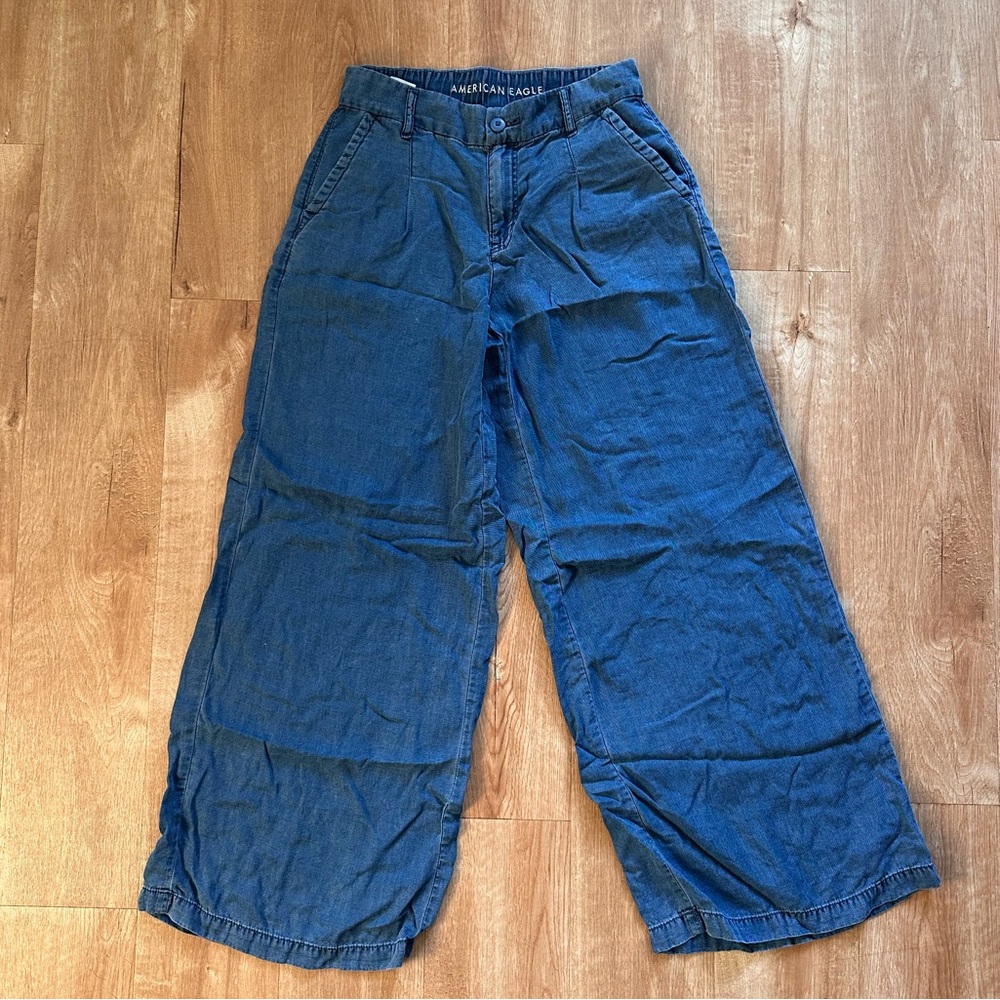 American Eagle Navy High-Rise Trouser Pants